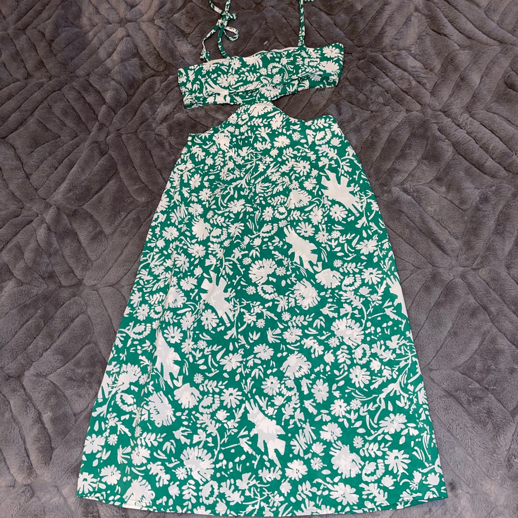 Naanaa Green Floral Maxi Dress Size 6
